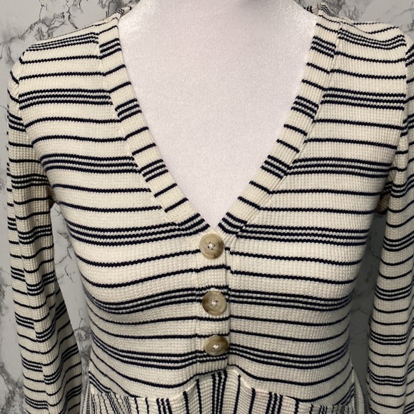 Maeve Anthropologie Eliza Henley Babydoll Women's Tunic Striped Size XS - Picture 4 of 12